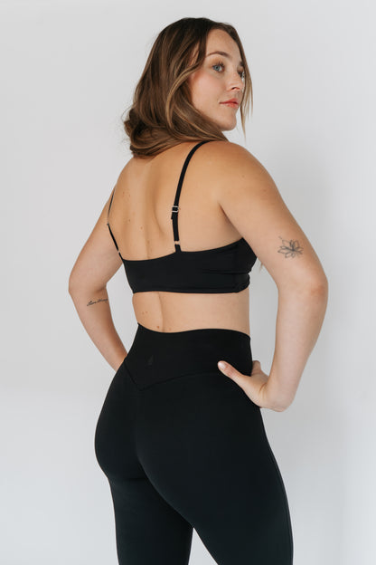 sweat societee seirra pant and pismo bra in black sand color 
